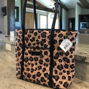 Small Trimmed Vera Bradley Tote in Grand Leopard